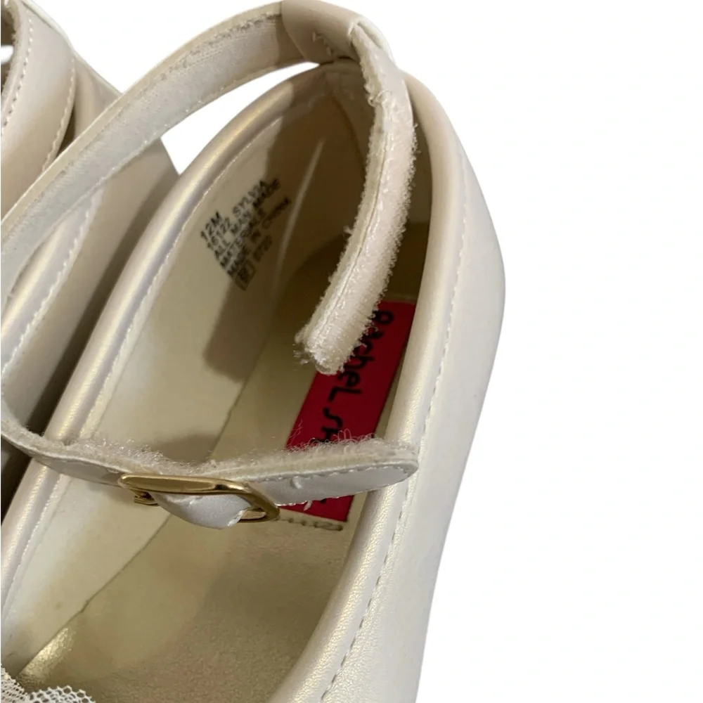 Rachel Shoes Cream Floral Tulle with Ankle Strap Girl 12